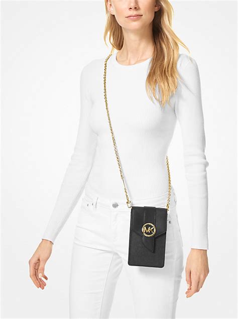 michael michael kors small saffiano leather smartphone crossbody bag|Michael Kors saffiano leather crossbody.